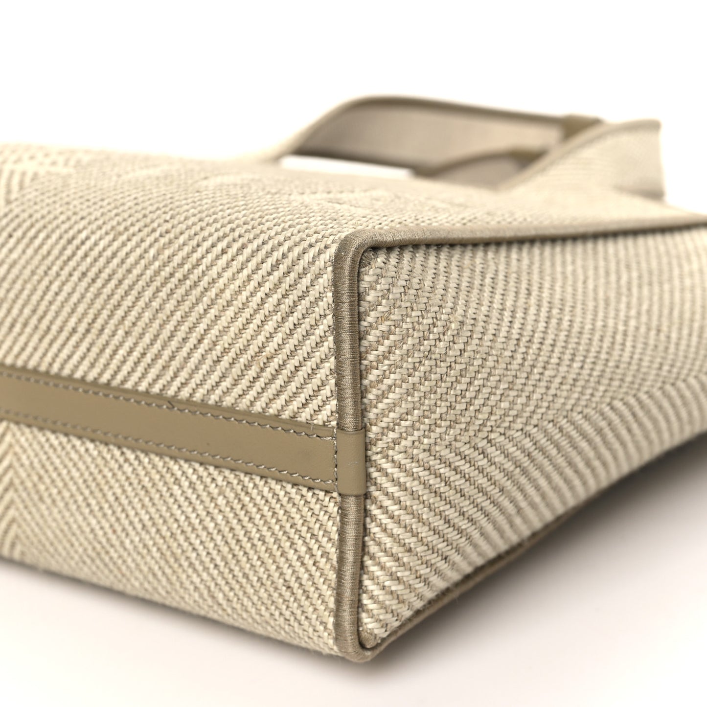 Jacquard Canvas Small Font Tote Ecru