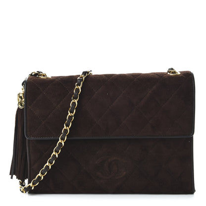 Chanel Suede CC Tassel Flap Brown 1 of 11