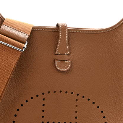 Hermes Taurillon Clemence EVELYNE III PM Gold 8 of 13