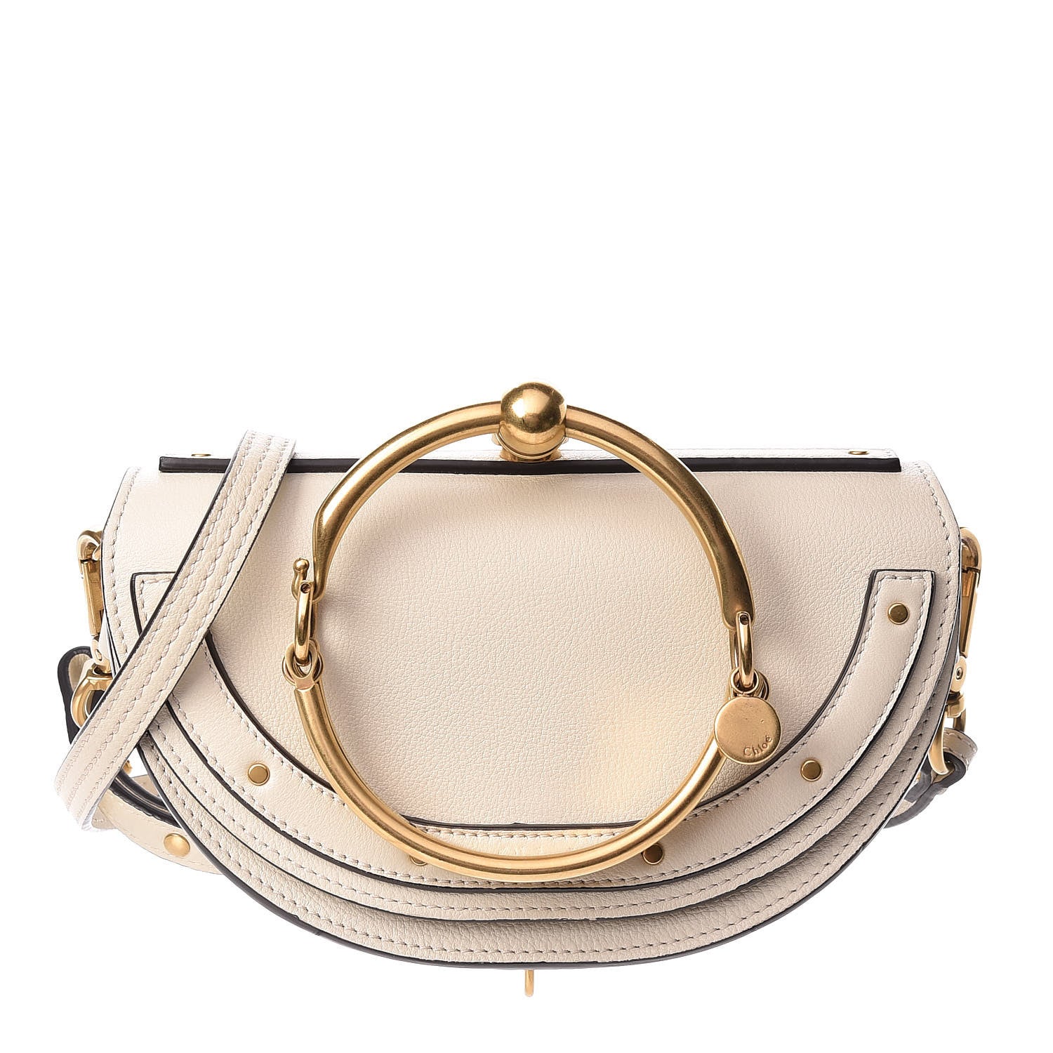 Chloe Calfskin Small Nile Bracelet Minaudiere Bag Off White 1 of 15