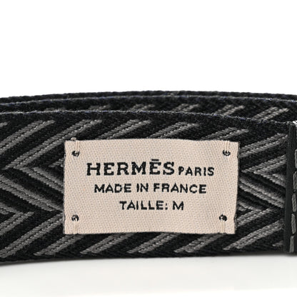 Hermes Toile Sombrero Calfskin 32mm H Belt Strap Medium Black Graphite 3 of 5