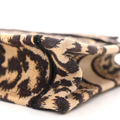 Christian Dior Canvas Mizza Embroidered Mini Leopard Book Tote Beige 10 of 10
