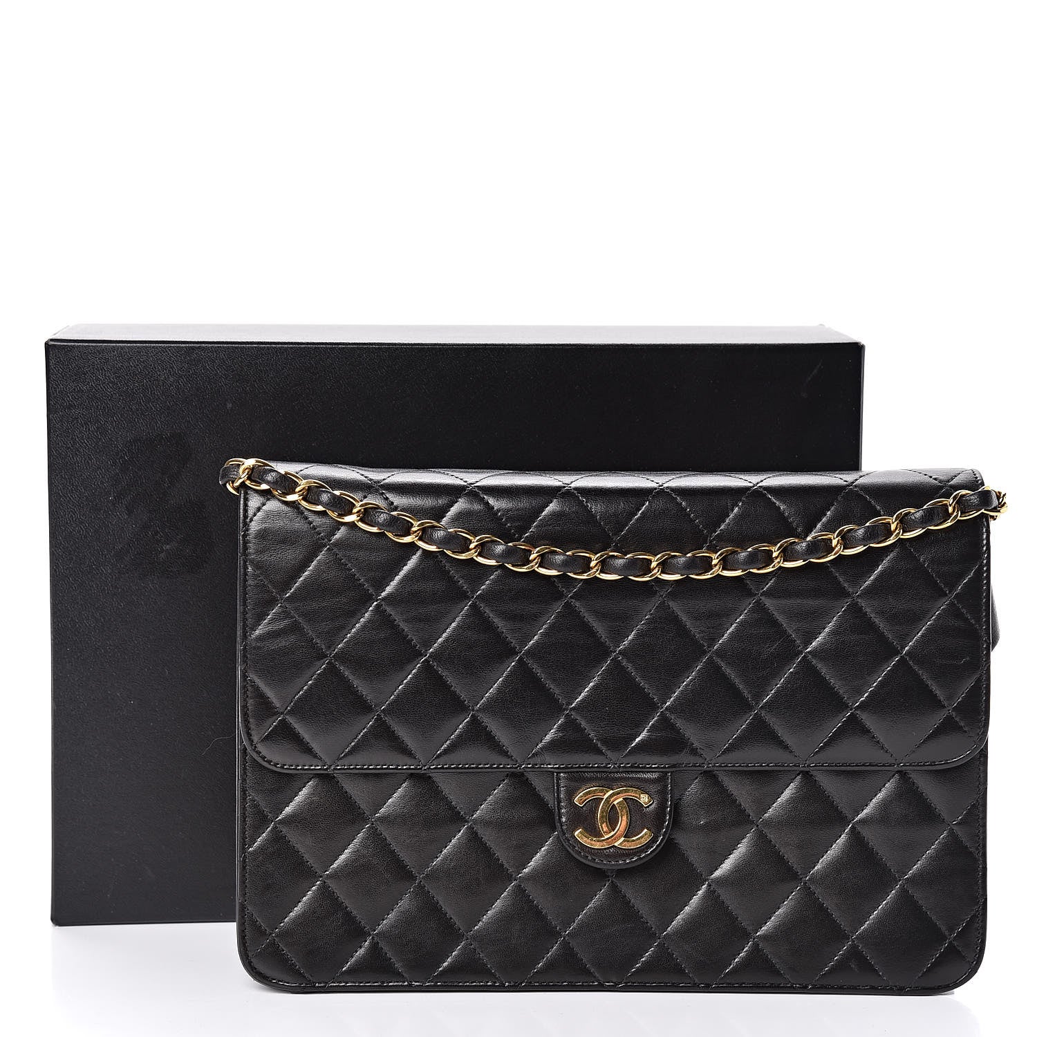 Chanel Lambskin Quilted Medium Single Flap Black 13 of 13