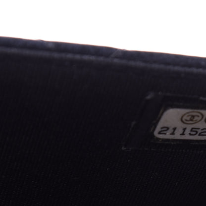 Chanel Metallic Calfskin Quilted Boy Wallet On Chain WOC Navy Blue 10 of 13