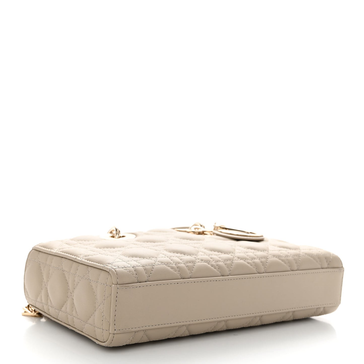 Lambskin Cannage Medium Lady D-Joy Sand
