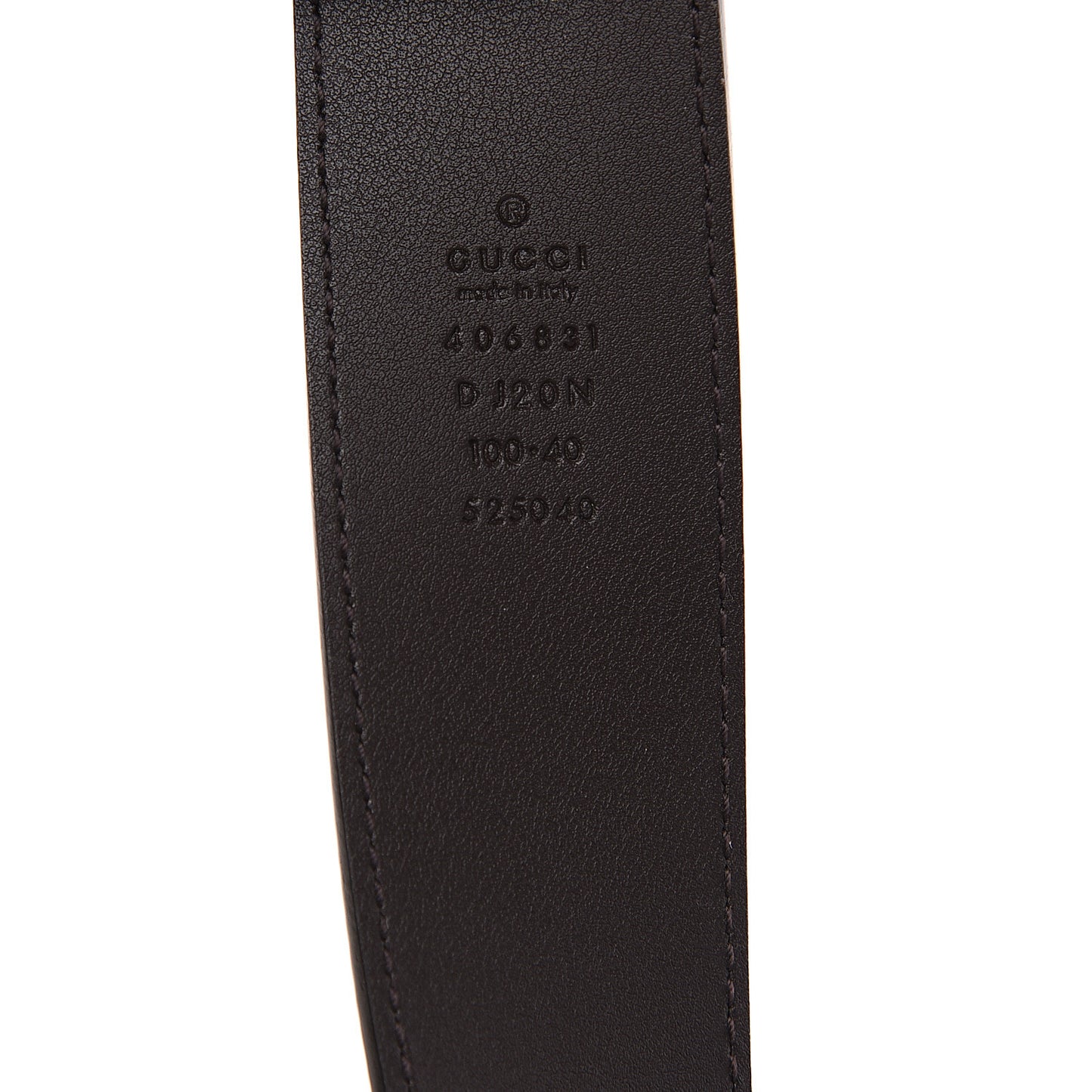 Textured Dollar Calfskin Nickel Double G 40mm Belt 100 40 Dark Cocoa