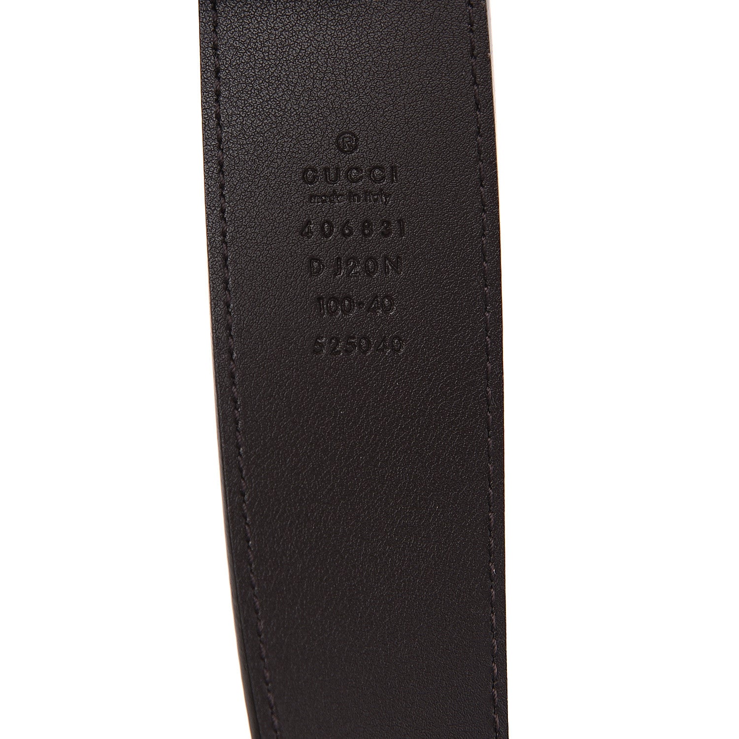 Gucci Textured Dollar Calfskin Nickel Double G 40mm Belt 100 40 Dark Cocoa 4 of 4