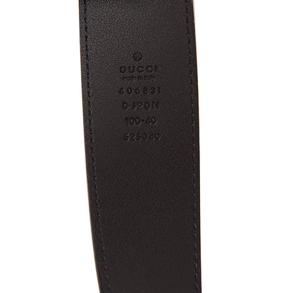 Gucci Textured Dollar Calfskin Nickel Double G 40mm Belt 100 40 Dark Cocoa 4 of 4