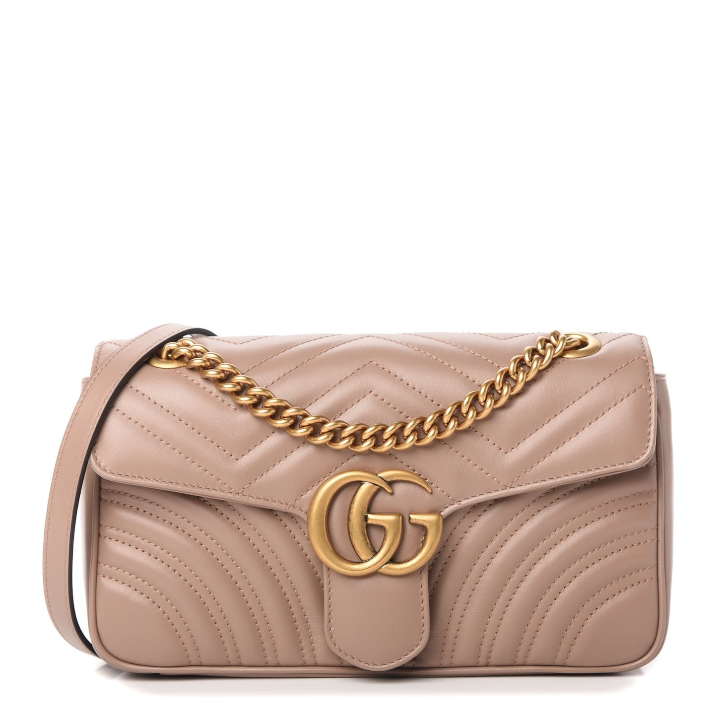 Calfskin Matelasse Small GG Marmont Shoulder Bag Porcelain Rose