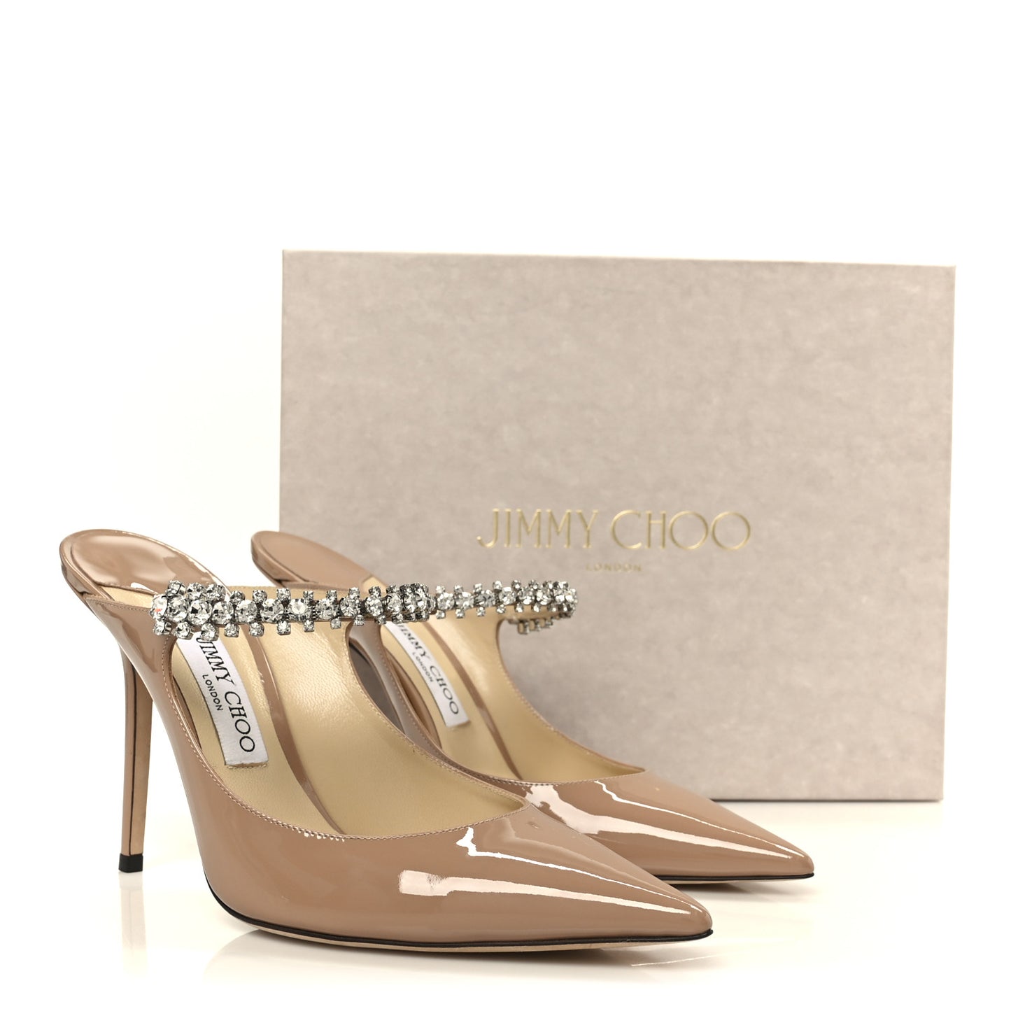 Patent Crystal Bing 100 Pumps 42 Ballet Pink