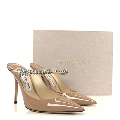 Jimmy Choo Patent Crystal Bing 100 Pumps 42 Ballet Pink 9 of 9