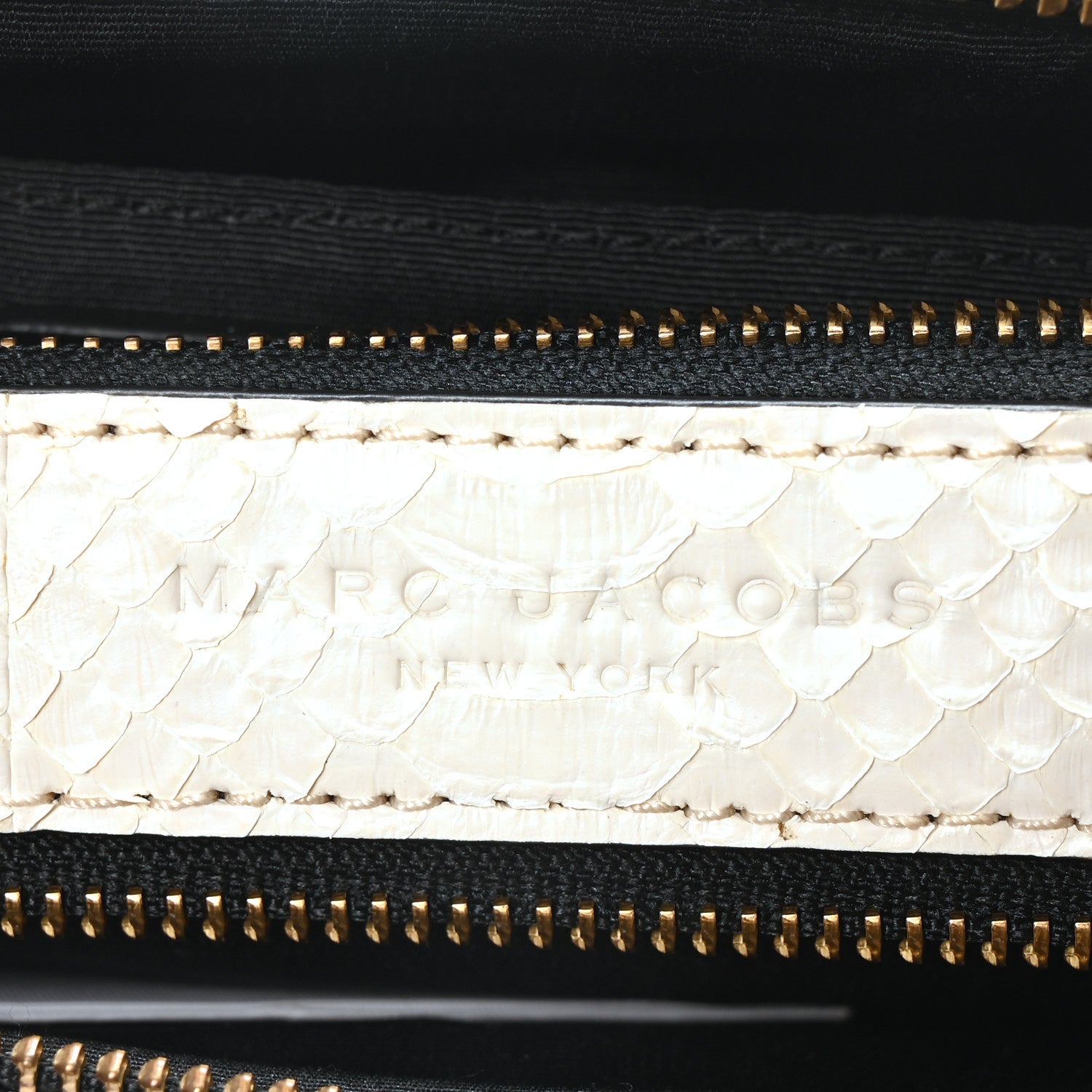 Marc Jacobs Calfskin Snake Embossed Snapshot Camera Bag Black White Silver 7 of 10