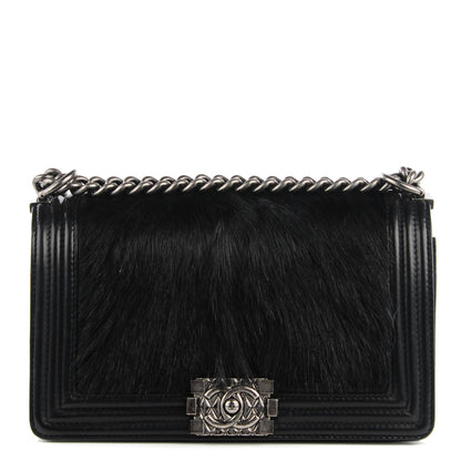 Chanel Goat Hair Medium Celtic Boy Flap Black 1 of 10