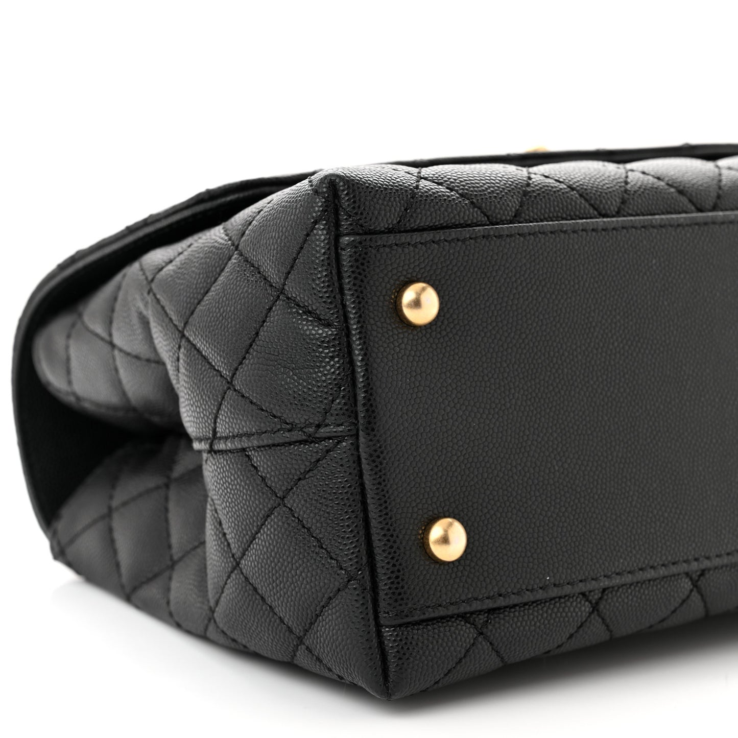 Caviar Quilted Small Coco Chain Handle Flap Black