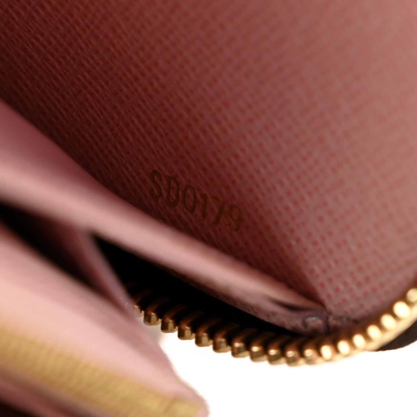 Damier Ebene Zippy Wallet Rose Ballerine