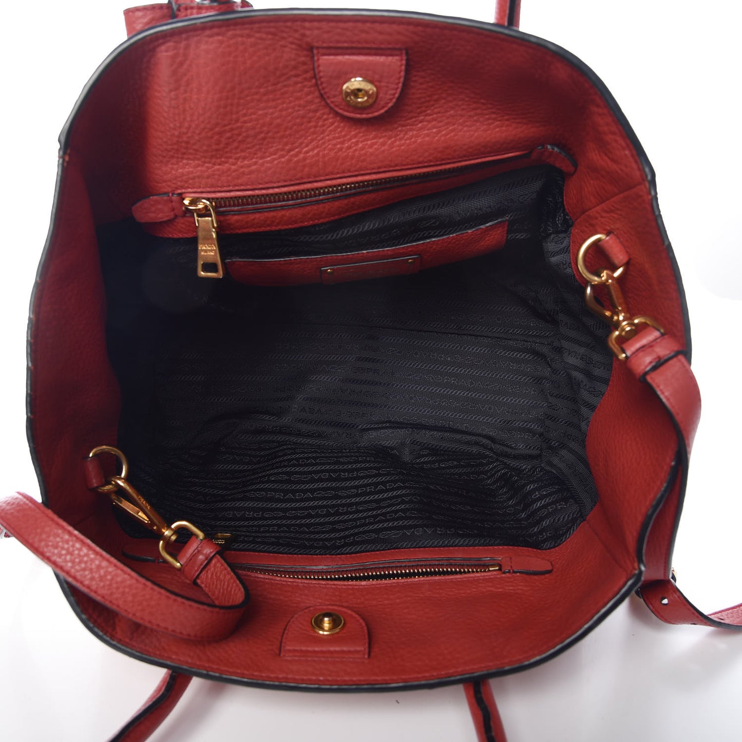 Vitello Daino Shopping Tote Rosso