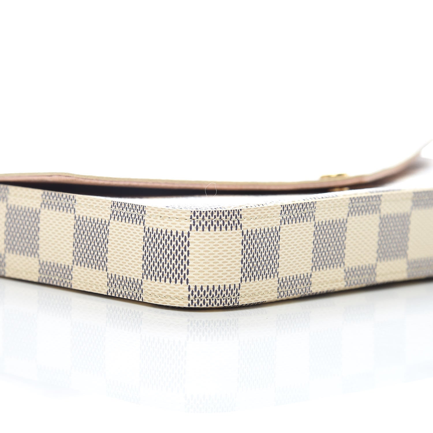 Louis Vuitton Damier Azur Pochette Felicie Chain Wallet Rose Ballerine 9 of 10