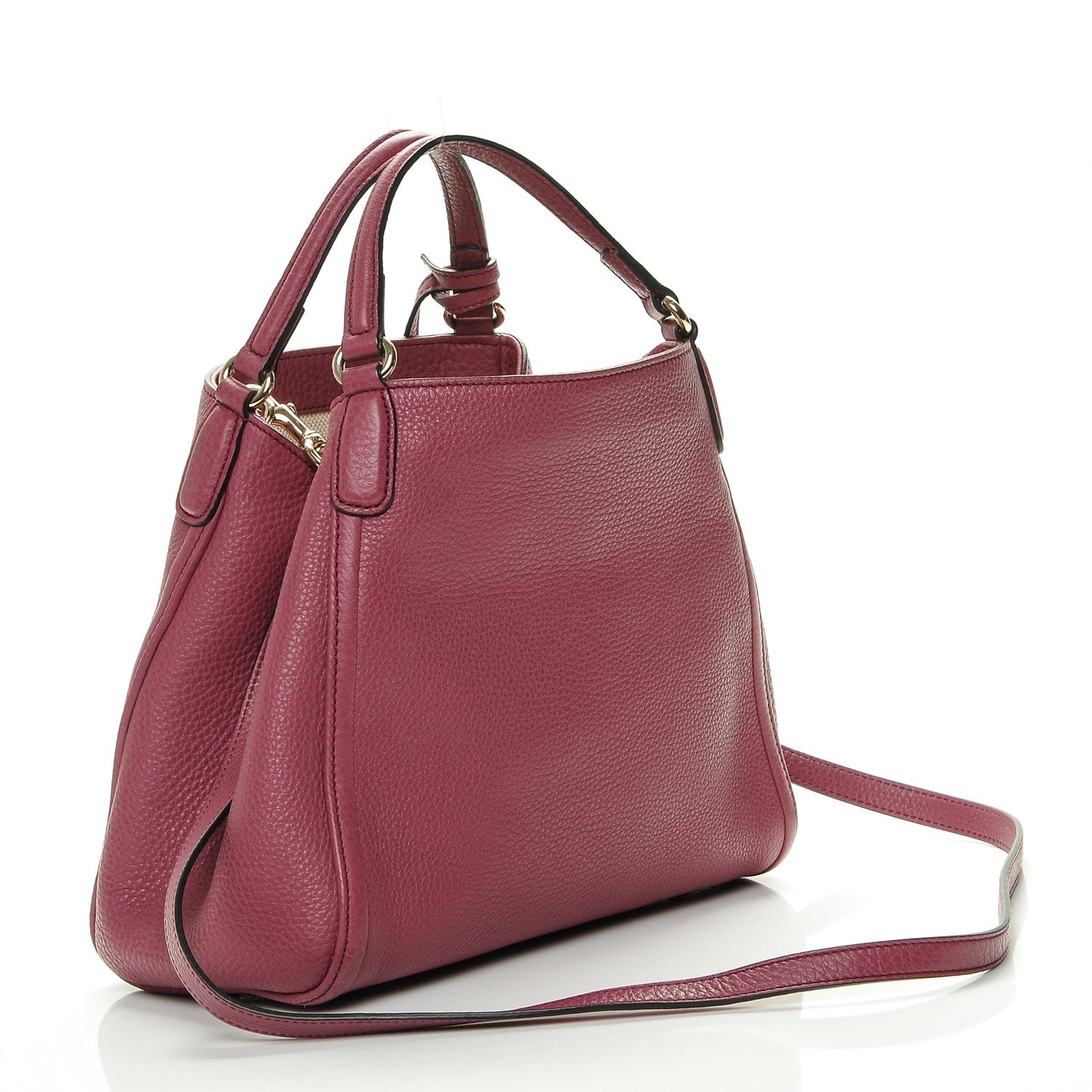 Gucci Pebbled Calfskin Small Soho Shoulder Bag Peonia Flower 3 of 6