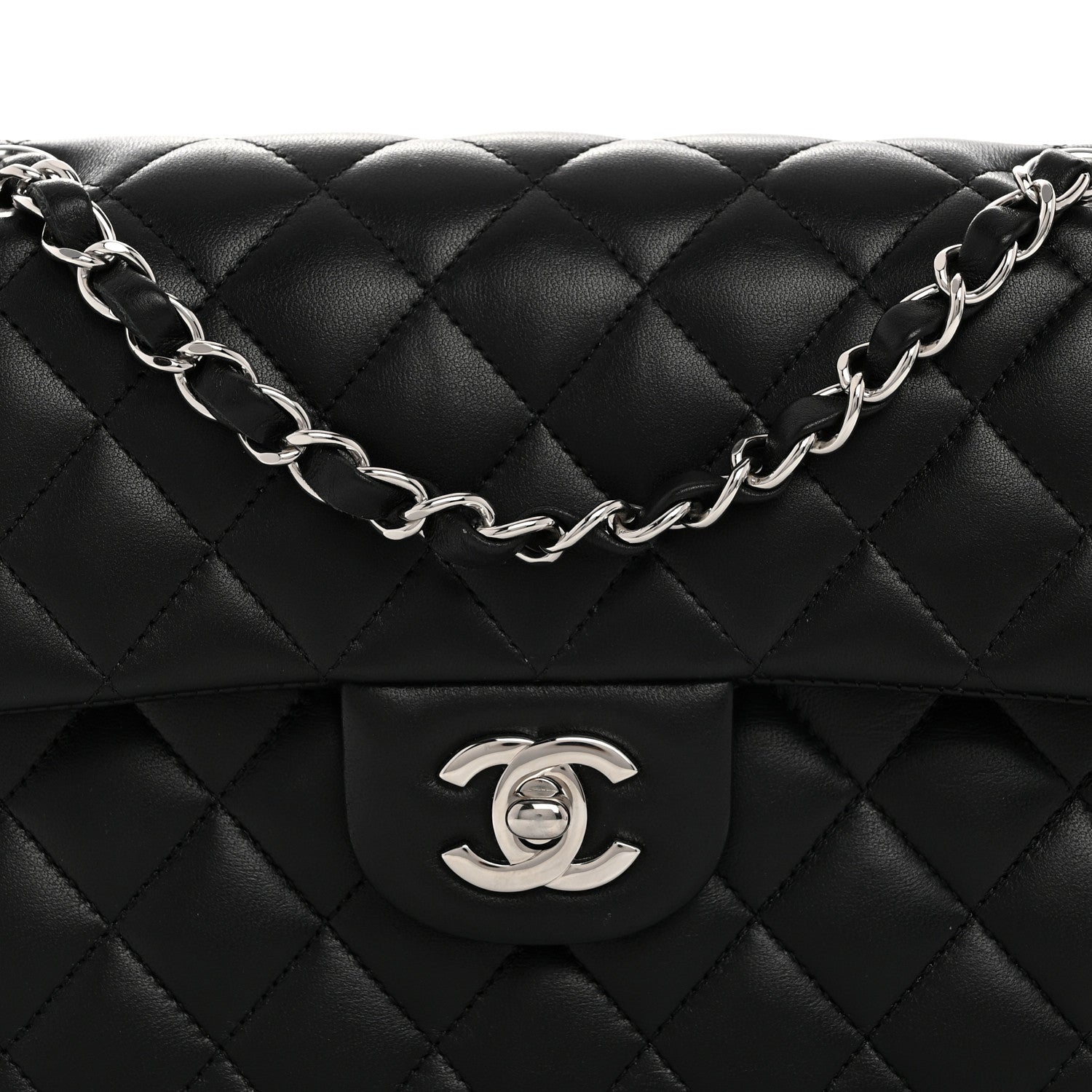 Chanel Lambskin Quilted Small Double Flap Black 8 of 10