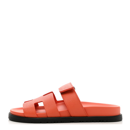 Hermes Epsom Womens Chypre Sandals 37 Rose Sorbet 1 of 8