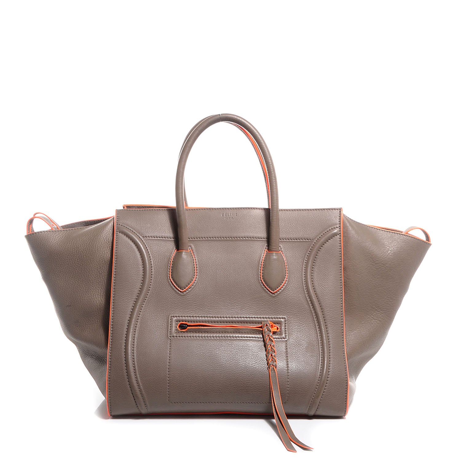 Celine Supple Calfskin Large Phantom Luggage Grey Orange 1 of 8