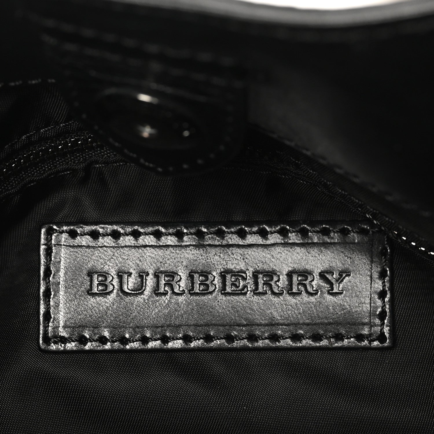 Burberry Nylon Beat Check Studded Hobo Black 6 of 9