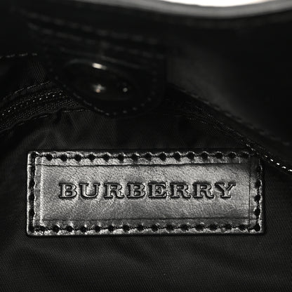 Burberry Nylon Beat Check Studded Hobo Black 6 of 9