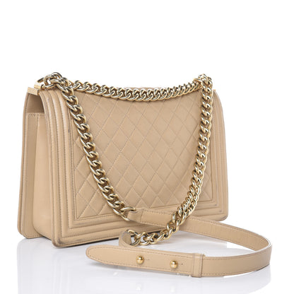 Chanel Lambskin Quilted New Medium Boy Flap Beige 3 of 18