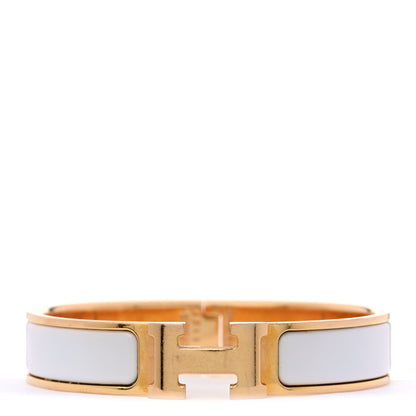 Hermes Enamel Narrow Clic Clac H Bracelet PM White 1 of 5