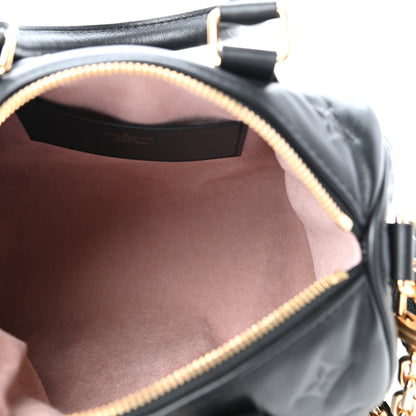 Louis Vuitton Lambskin Embossed Monogram Speedy 22 Bandouliere Black 5 of 10