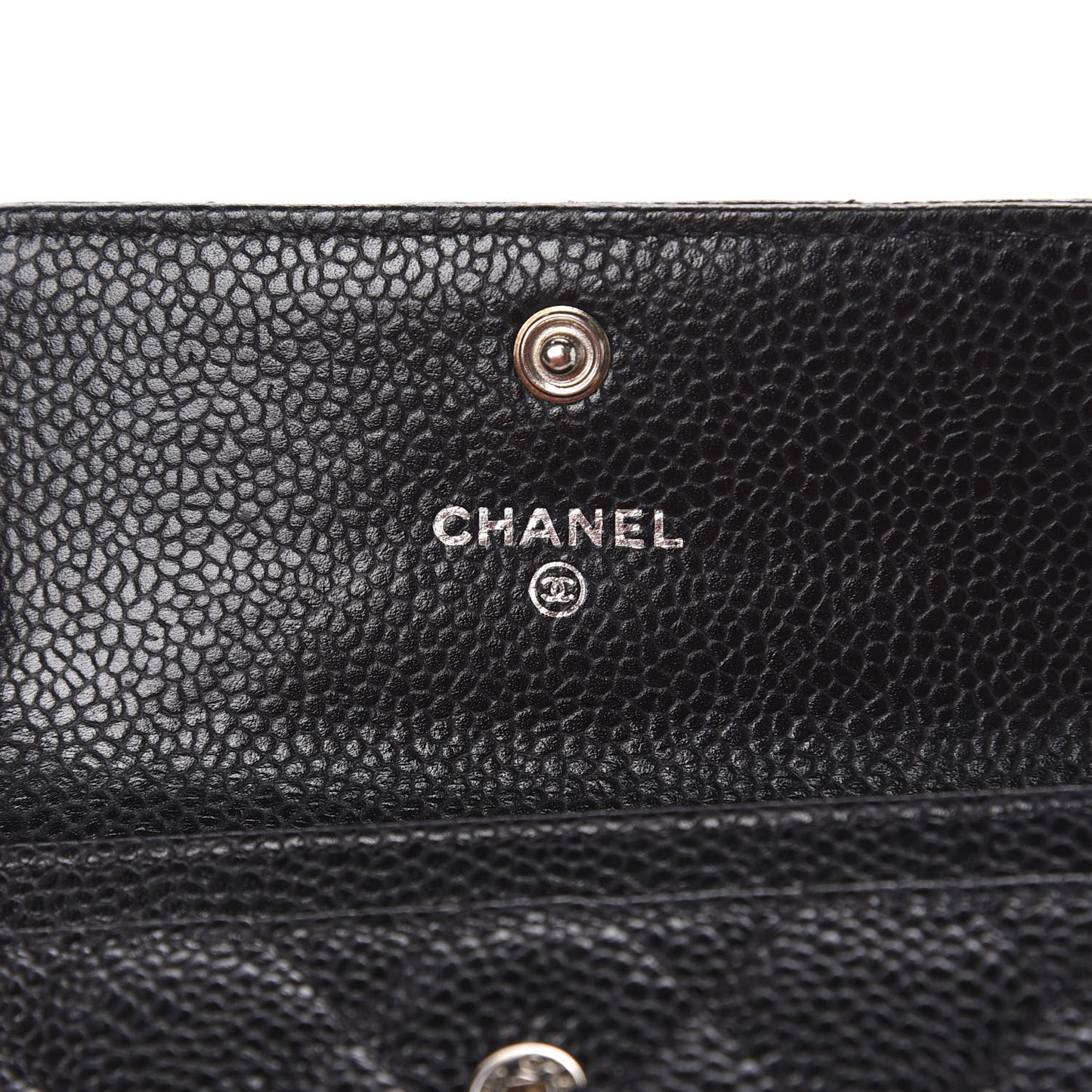 Caviar Quilted Flap Card Holder Black