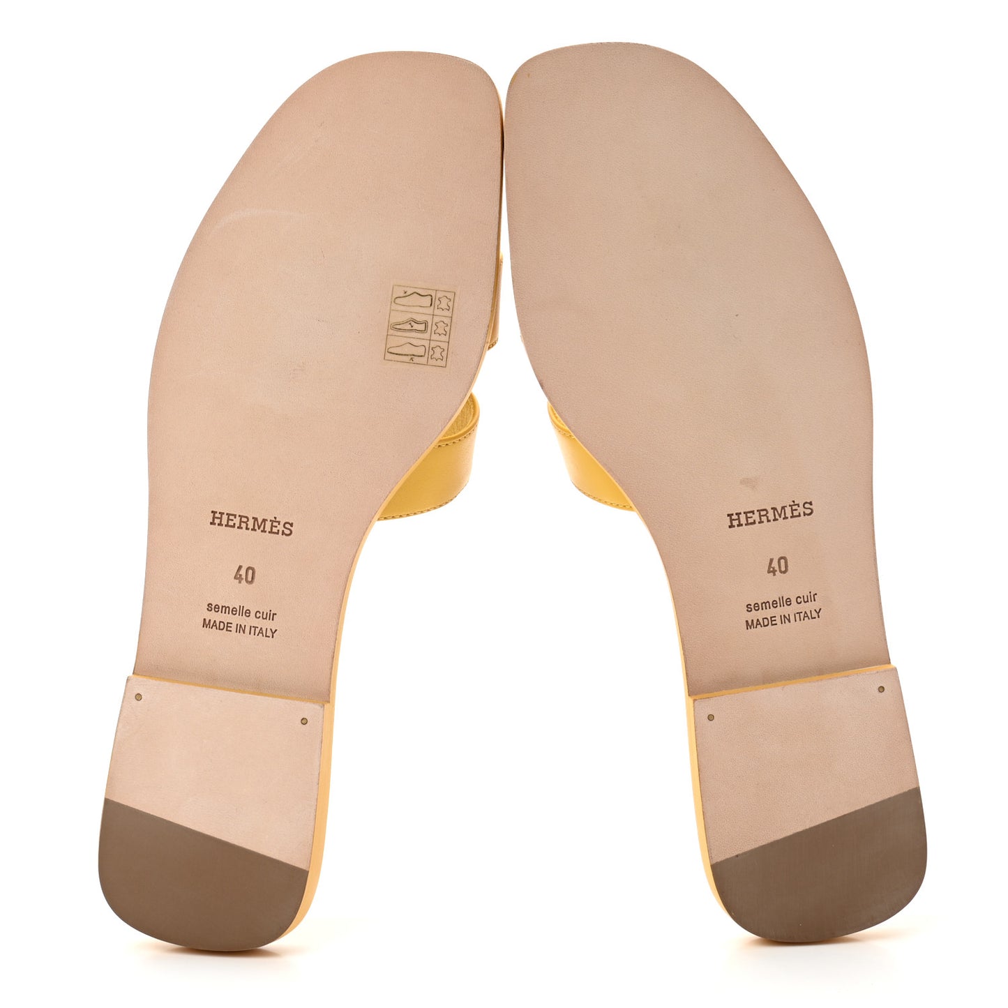 Box Calfskin Oran Sandals 40 Jaune Citron