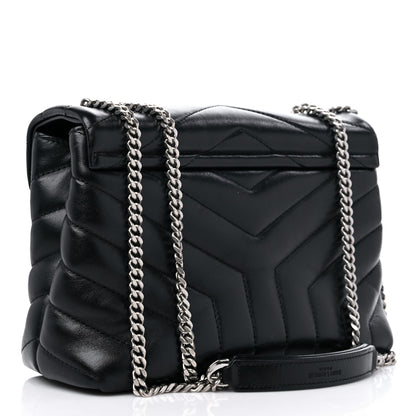 Saint Laurent Calfskin Y Quilted Monogram Small Loulou Chain Satchel Black 3 of 12