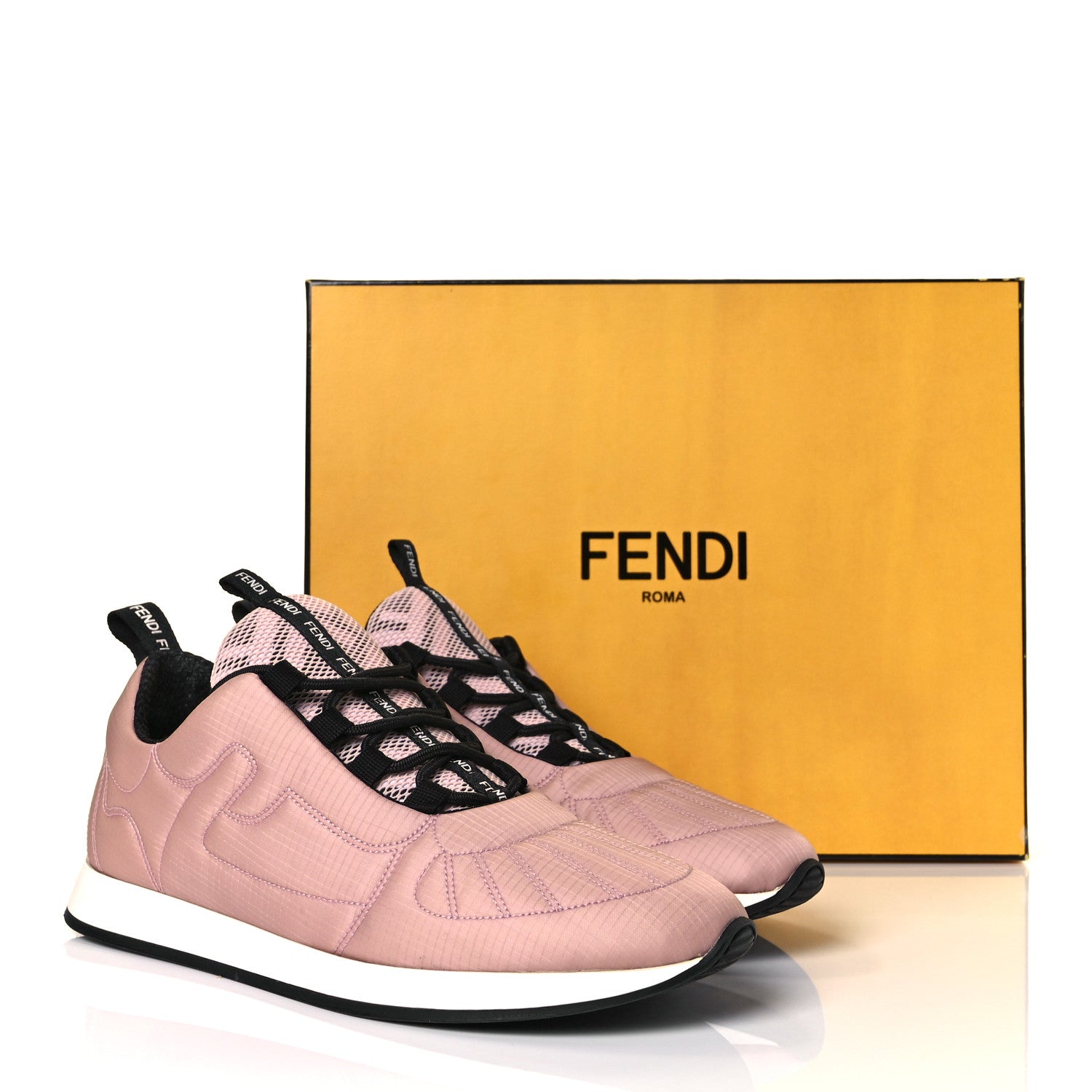 Fendi Stretch Fabric FFreedom Sneakers 37.5 Pink 9 of 9
