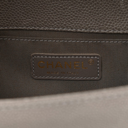 Chanel Caviar Quilted Medium Boy Flap Light Grey 5 of 10