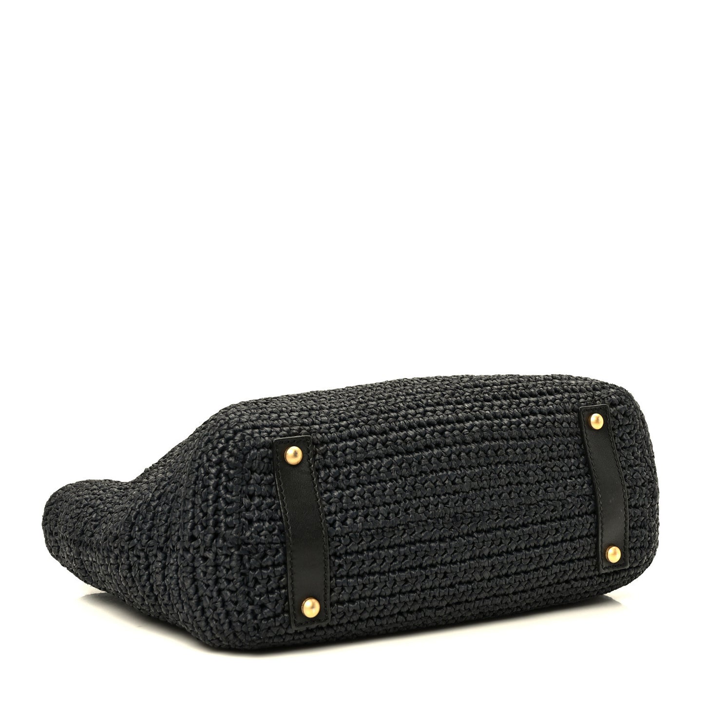 Straw Raffia Tote Black