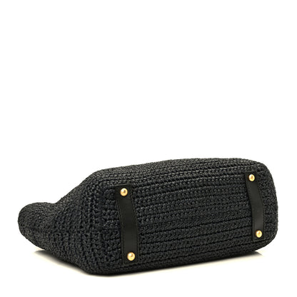 Chanel Straw Raffia Tote Black 4 of 10