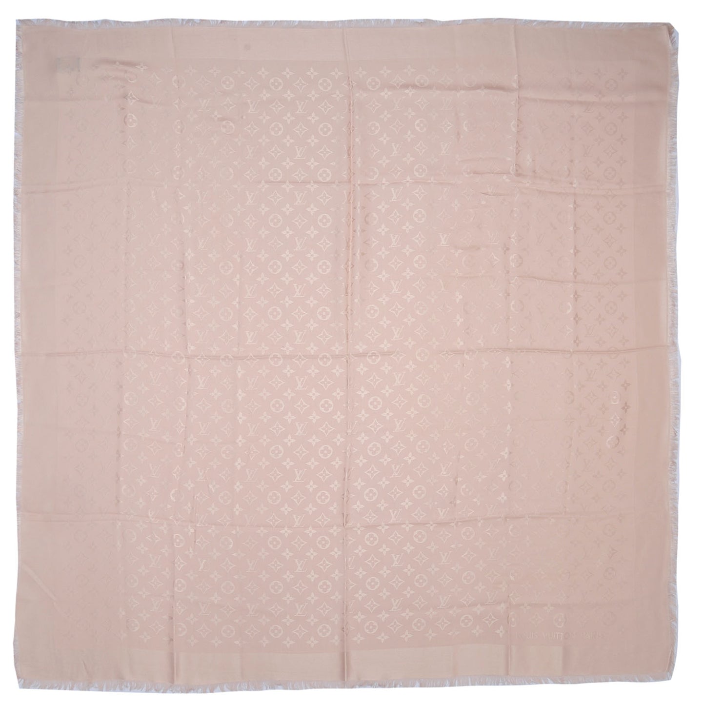 Wool Silk Monogram Shawl Rose Petale