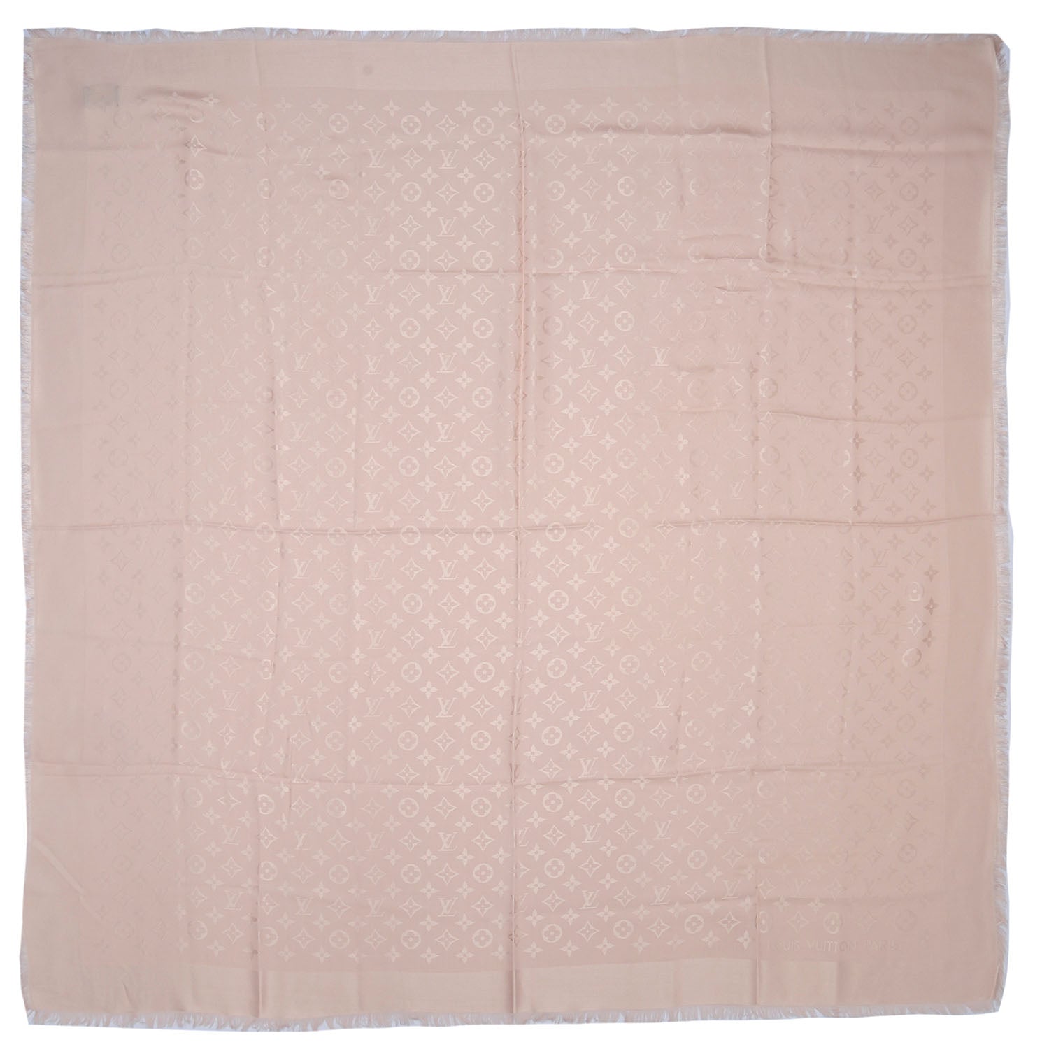 Louis Vuitton Wool Silk Monogram Shawl Rose Petale 3 of 5