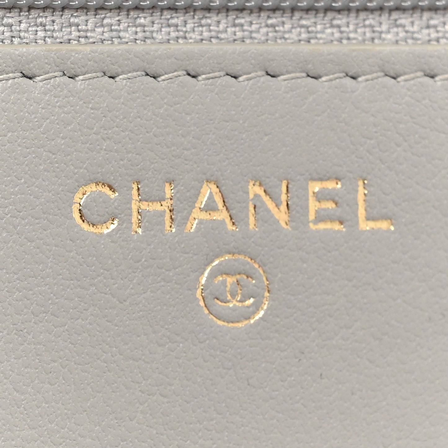 Caviar Quilted Boy Wallet On Chain WOC Grey