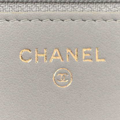 Chanel Caviar Quilted Boy Wallet On Chain WOC Grey 6 of 17