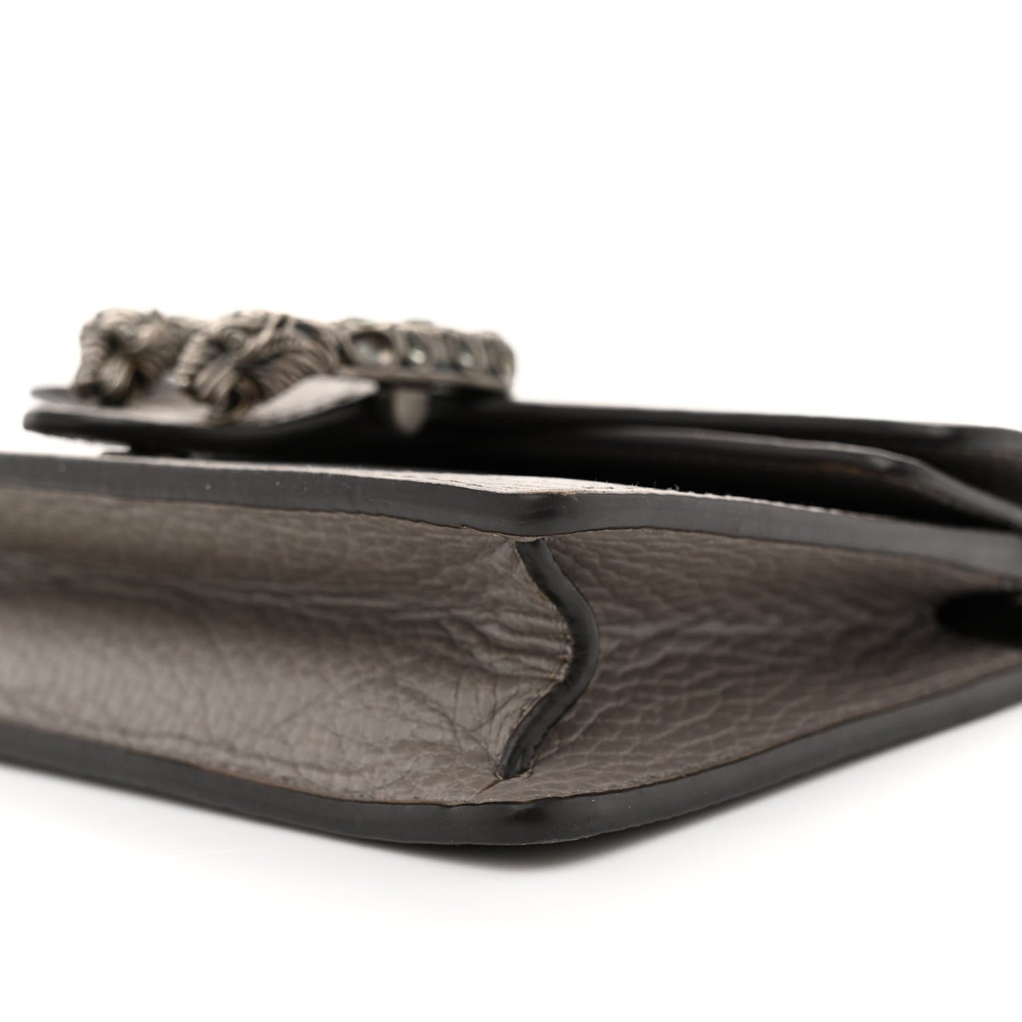 Dollar Calfskin Crystal Super Mini Dionysus Shoulder Bag Dusty Grey Black Diamond