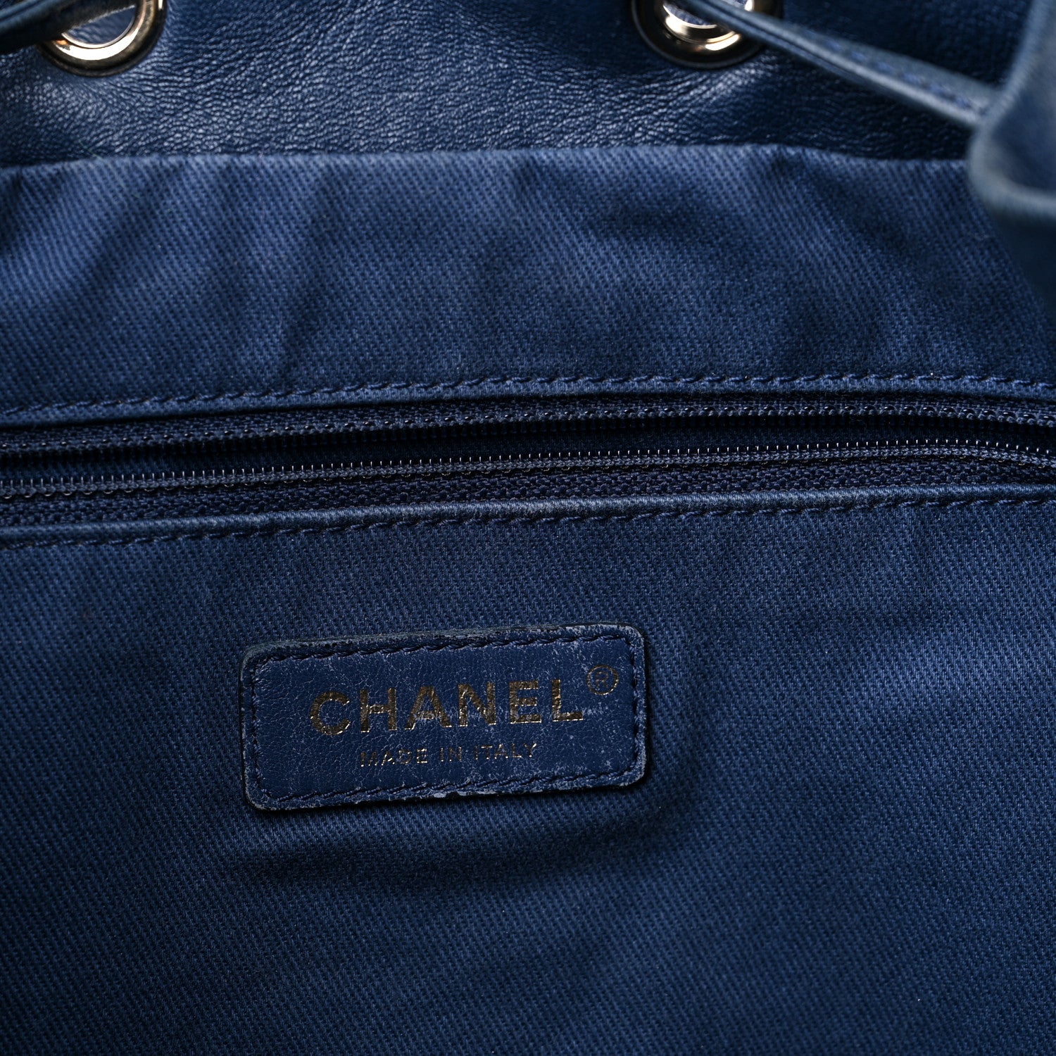 Chanel Sheepskin Caviar Quilted Daily Round Backpack Blue 10 of 16