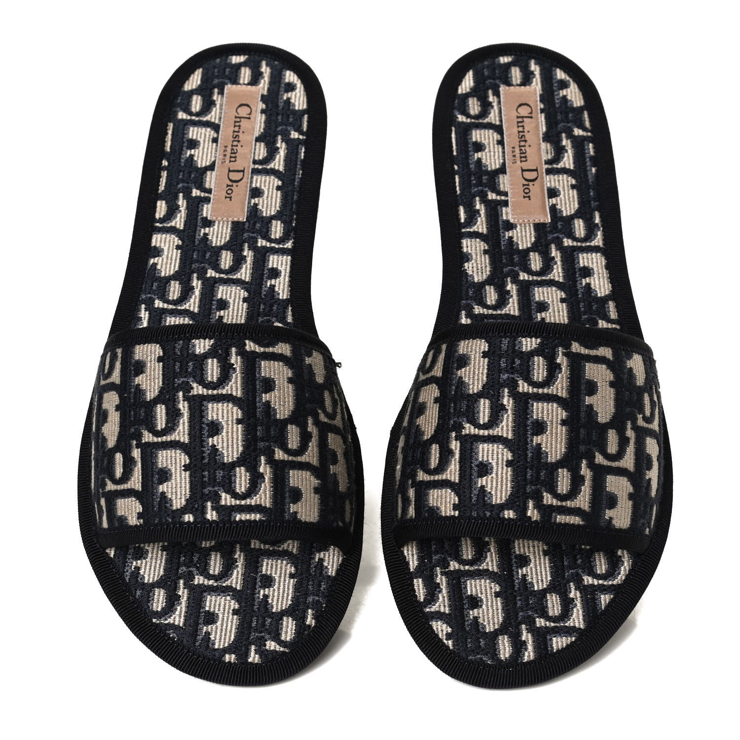 Christian Dior Velvet Oblique Chez Moi Sandal 40 Deep Blue 5 of 12