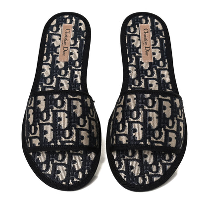 Christian Dior Velvet Oblique Chez Moi Sandal 40 Deep Blue 5 of 12
