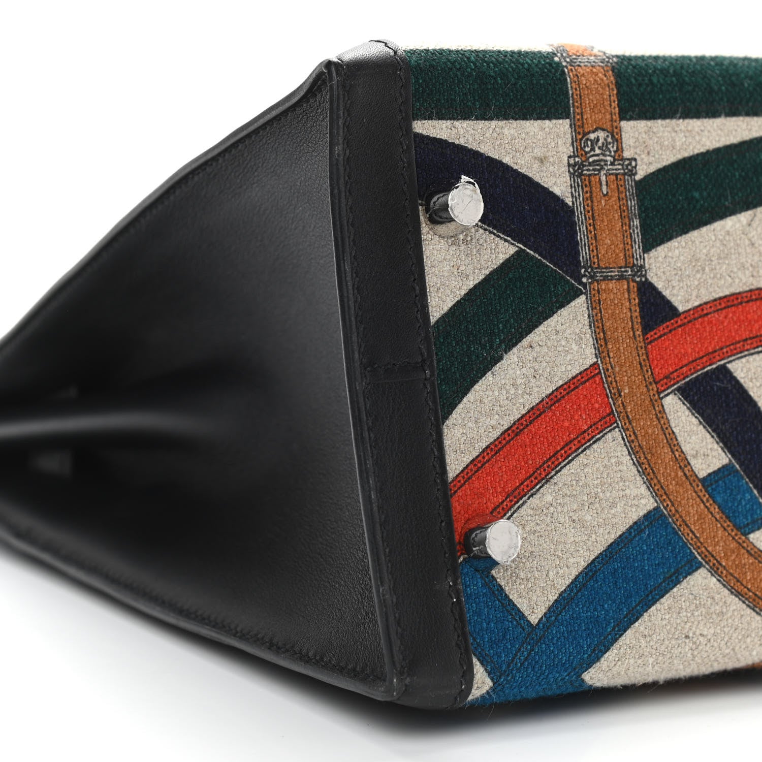 Hermes Swift Toile De Camp Cavalcadour Kelly Sellier 32 Black 9 of 11