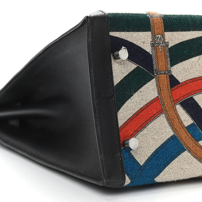 Hermes Swift Toile De Camp Cavalcadour Kelly Sellier 32 Black 9 of 11