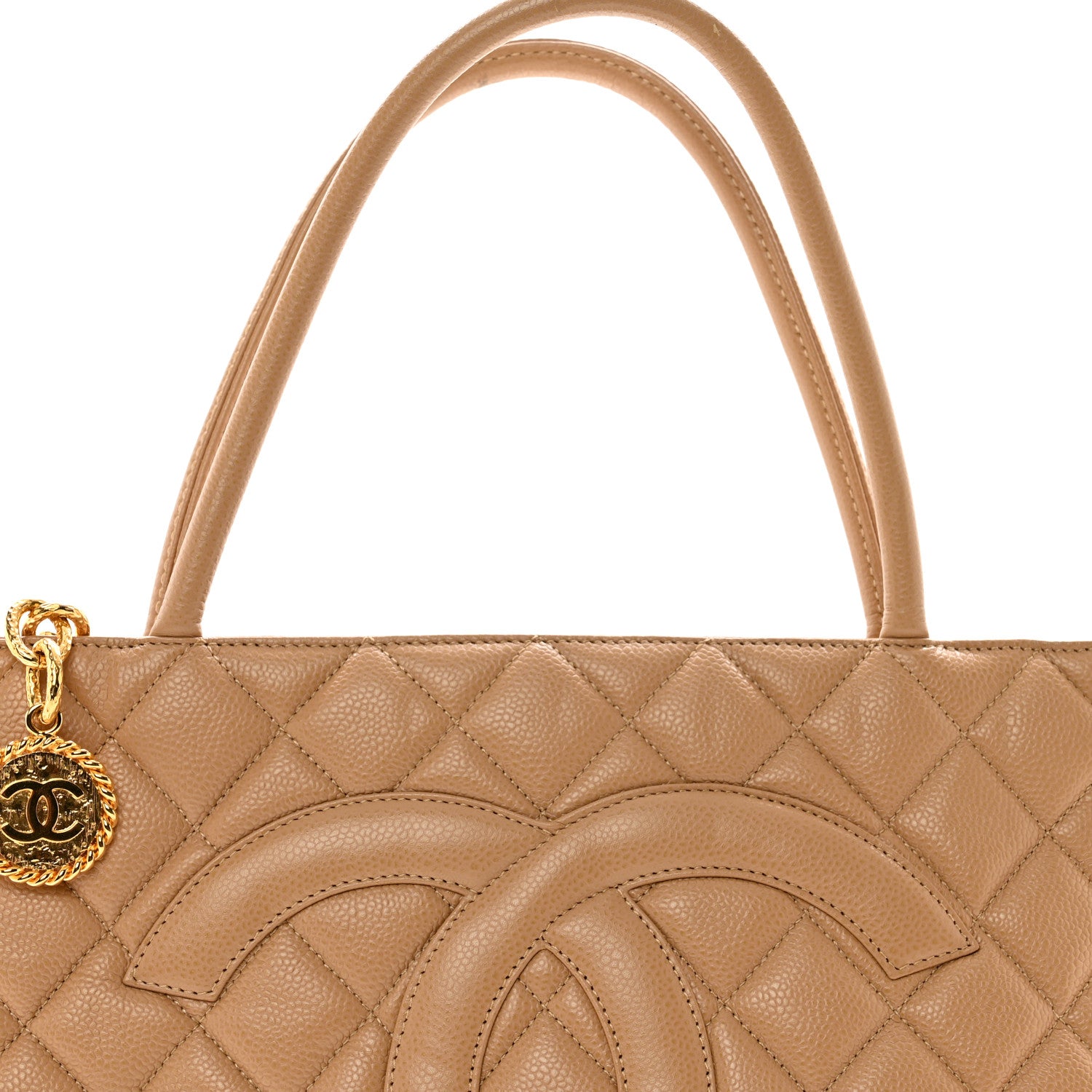 Chanel Caviar Quilted Medallion Tote Beige 5 of 10