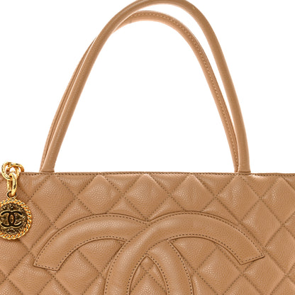 Chanel Caviar Quilted Medallion Tote Beige 5 of 10