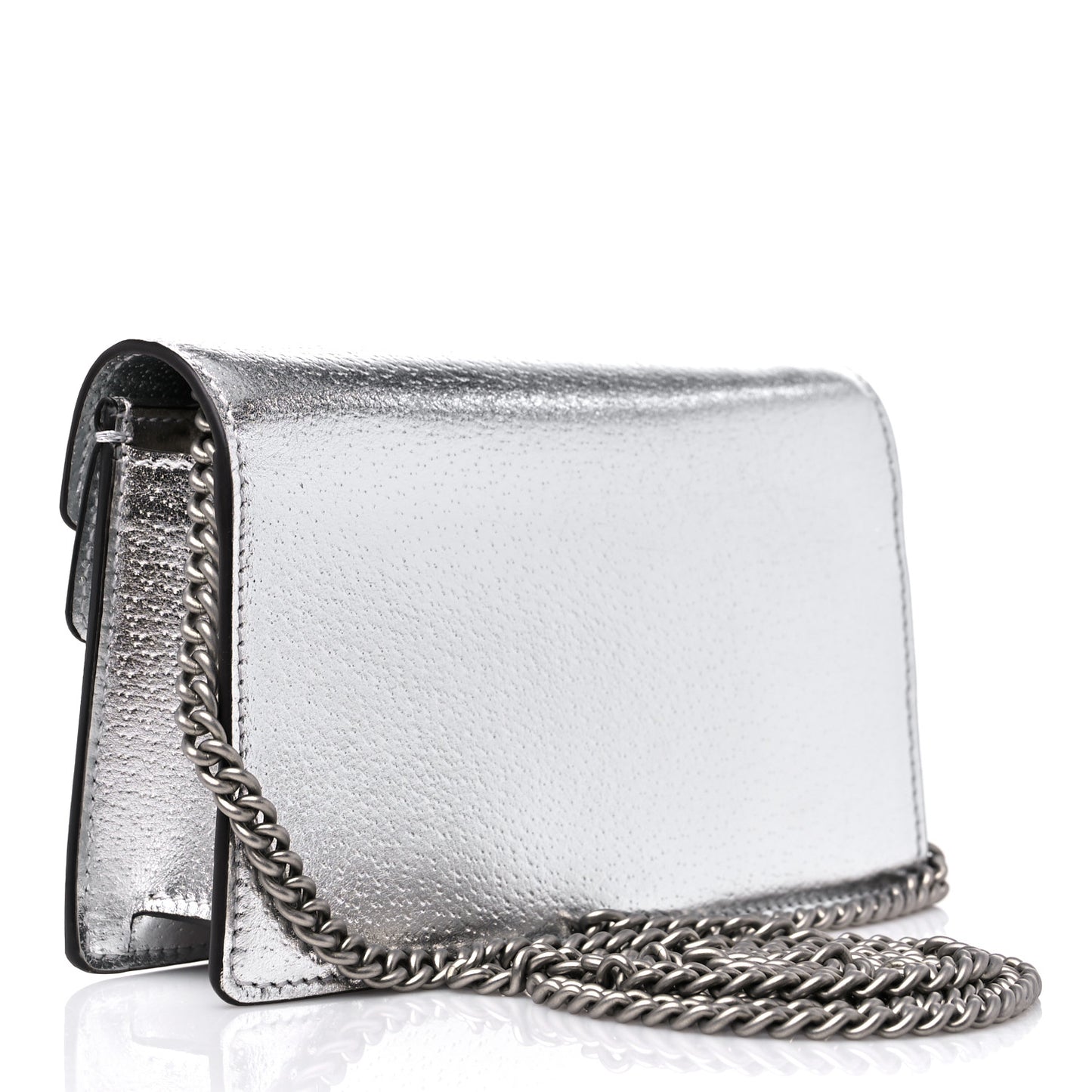 Metallic Calfskin Super Mini Dionysus Shoulder Bag Silver
